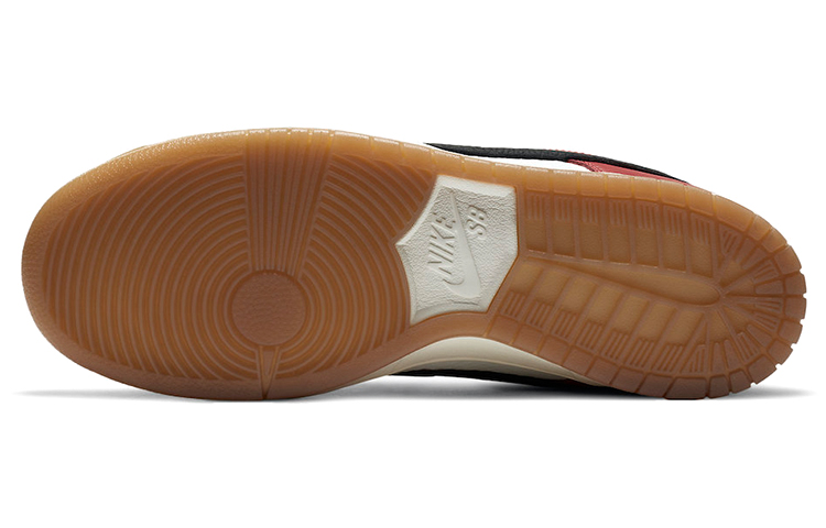 Кеды Nike x Frame Skate Dunk SB habibi (бело-красные) — Белый / красный / зелёный — фото 6