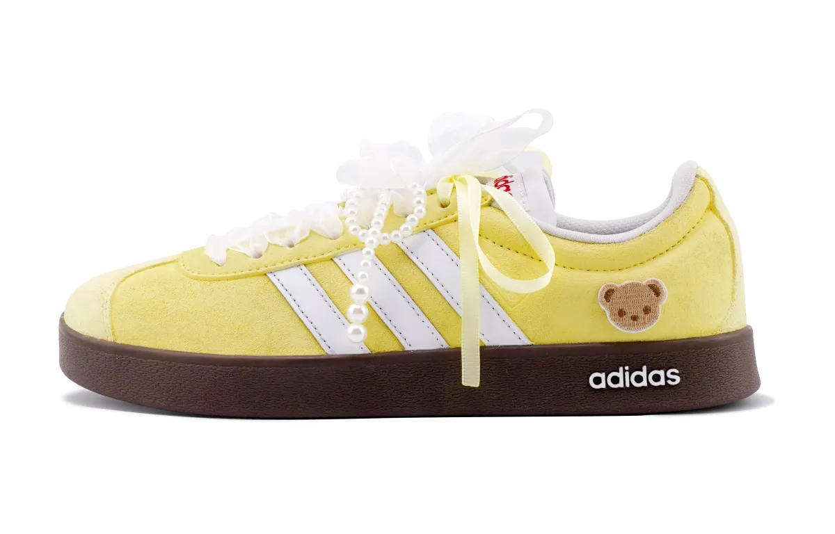 Adidas VL COURT 2.0 Lemon Dream Wander Low top Skateboard Shoes Unisex Light Yellow