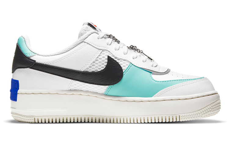 Женские кеды Nike Air Force 1 Shadow (бело-сине-красные) — 白/兰/红/黑 — фото 2