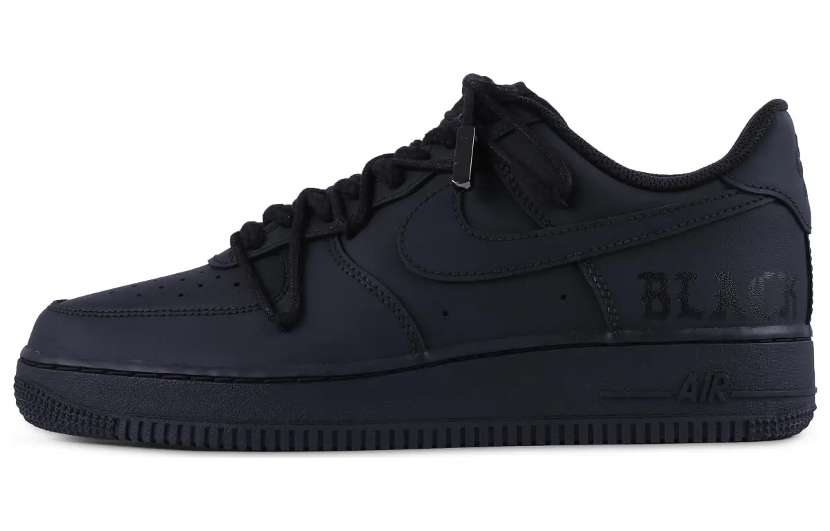Nike Air Force 1 Abrasion Resistant Balance Low top Skateboard Shoes Unisex Pure Black