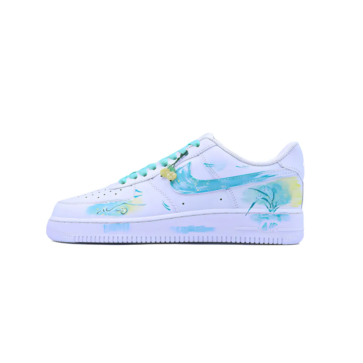 Nike Air Force 1 Orchid Grass Slip Resistant Abrasion Resistant Low top Skateboard Shoes Unisex Teal