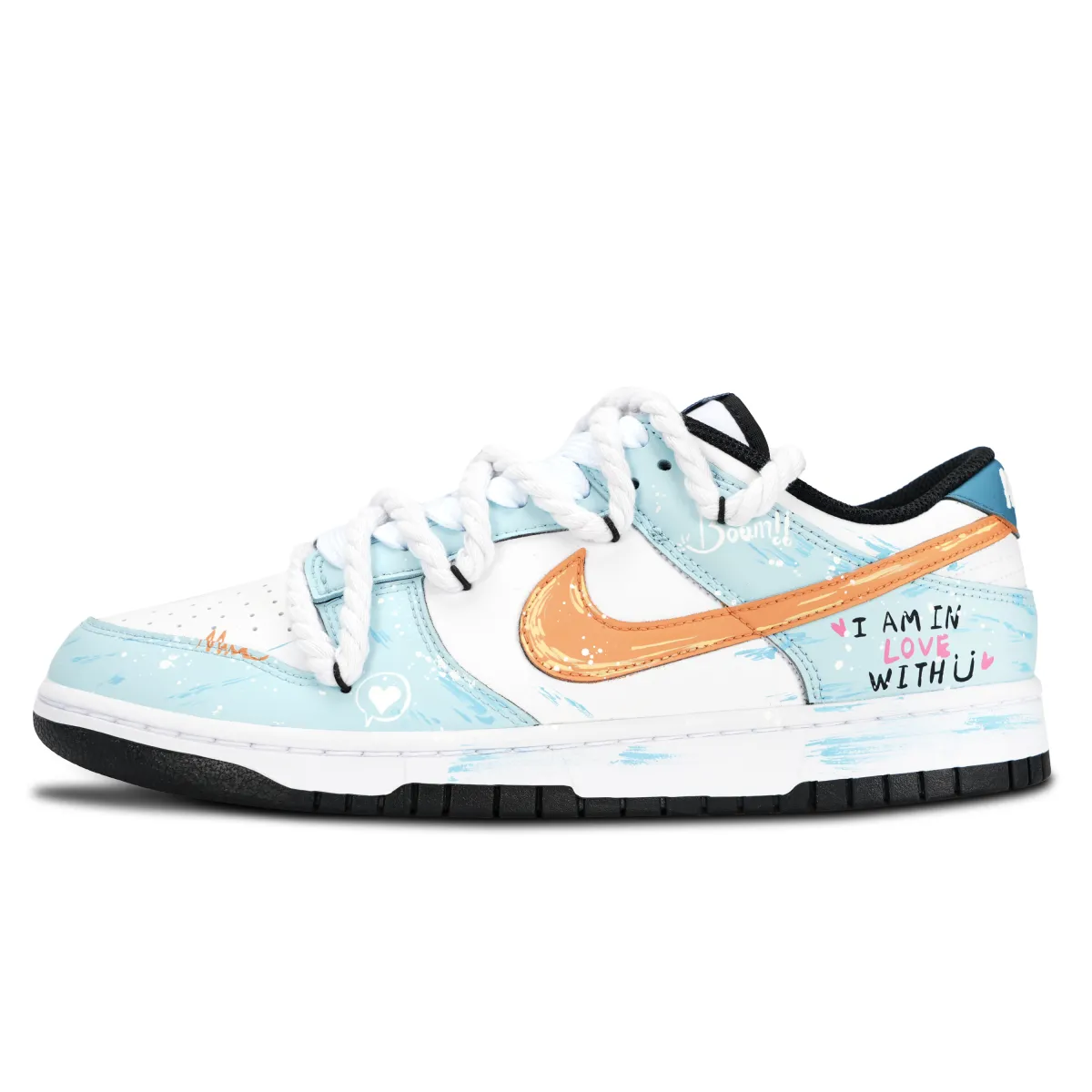 Nike Dunk Love Slip Resistant Abrasion Resistant Slip Resistant Abrasion Resistant Low top Skateboard Shoes Unisex Blue