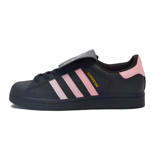 Adidas Originals SUPERSTAR Berry Raw Chocolate Slip Resistant Slip Resistant Low top Skateboard Shoes Unisex Black Pink