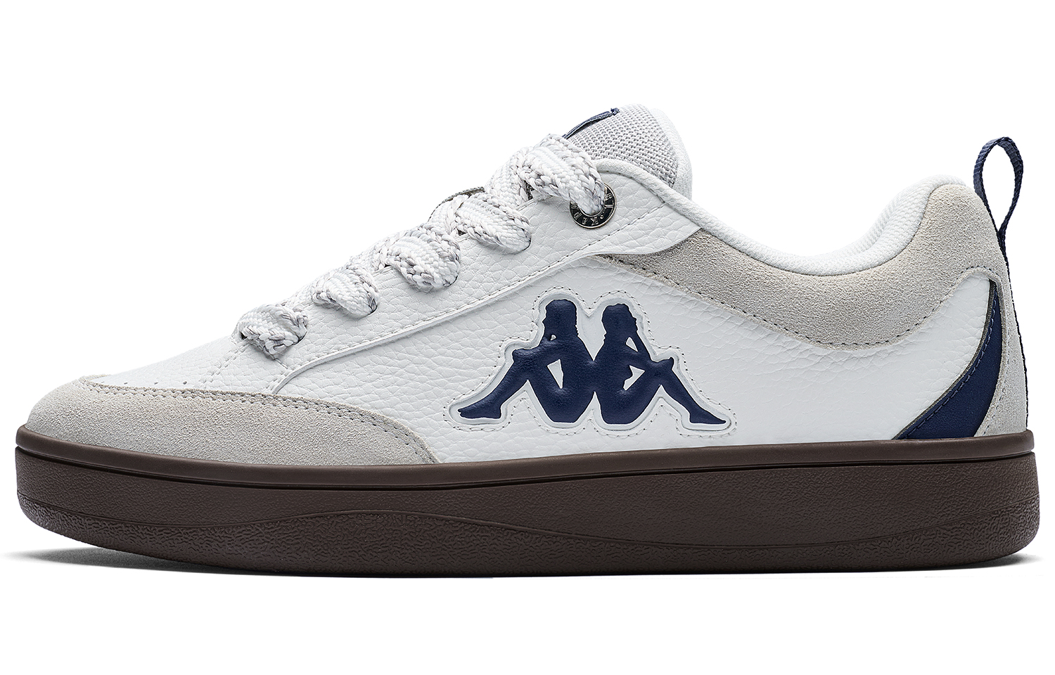 Kappa Kappa back-to-back, breathable in summer, versatile and fashionable, classic and popular, light on the feet, non-slip and wear-resistant, low-top sneakers, same style for men and women, white pelican gray
