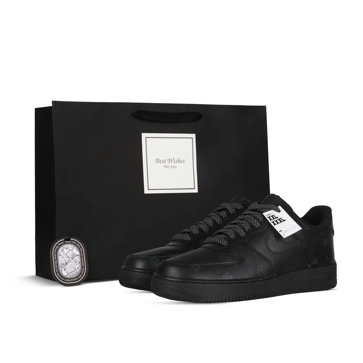 Nike Air Force 1 White Night Dawn Slip Resistant Abrasion Resistant Low top Skateboard Shoes Women's Black