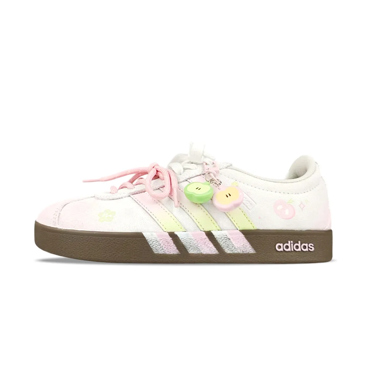 Adidas VL COURT 2.0 Cushioning Abrasion Resistant Cushioning, Wear Resistant Low top Skateboard Shoes Unisex Pink White