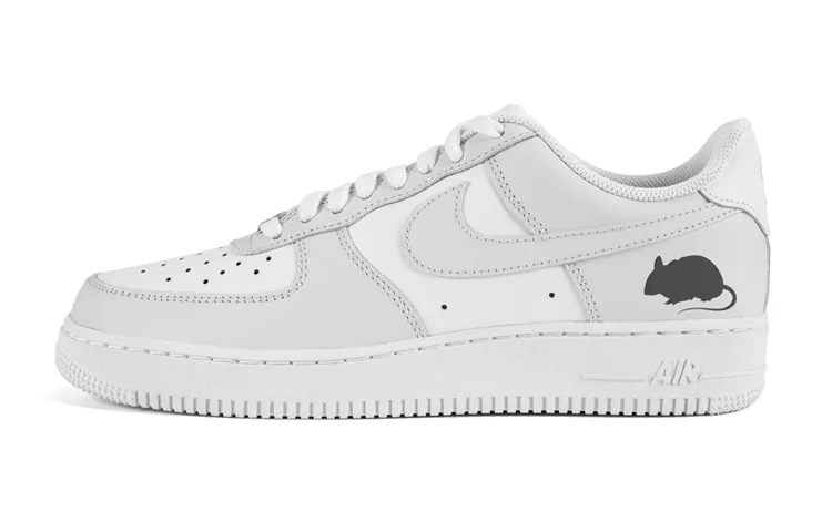 Nike Air Force 1 Low top Skateboard Shoes Men's Light Gray White