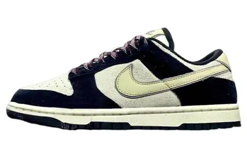 Nike Dunk Slip Resistant Abrasion Resistant Low top Skateboard Shoes Men's White Dark Blue