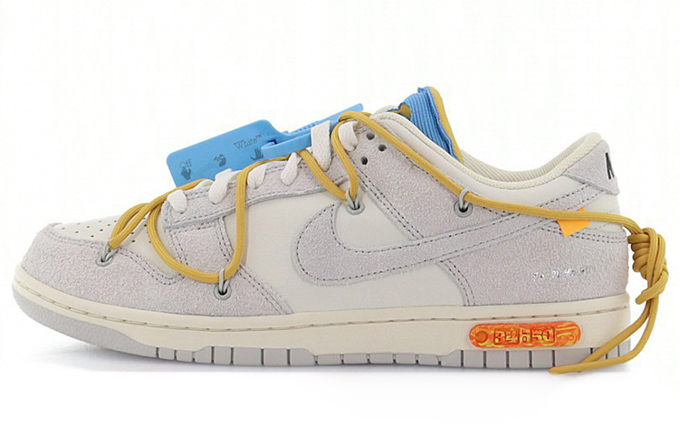 Кеды OFF-WHITE x Nike Dunk "The 50" NO.34 (серо-белые)