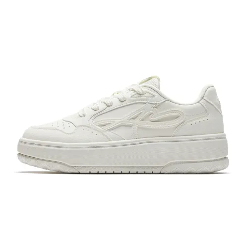Anta Sunny Breeze Slip Resistant Cushioning Abrasion Resistant Low top Skateboard Shoes Women's Ivory White