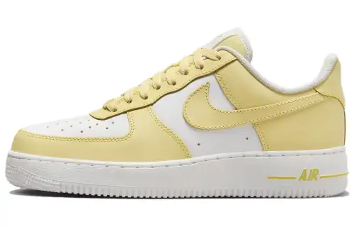 Nike Air Force 1 Slip Resistant Abrasion Resistant Low top Skateboard Shoes Men's White Yellow