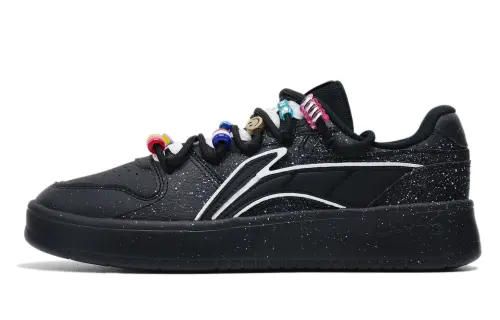 Li Ning Sycee Slip Resistant Cushioning Lightweight Low top Skateboard Shoes Men's Black White