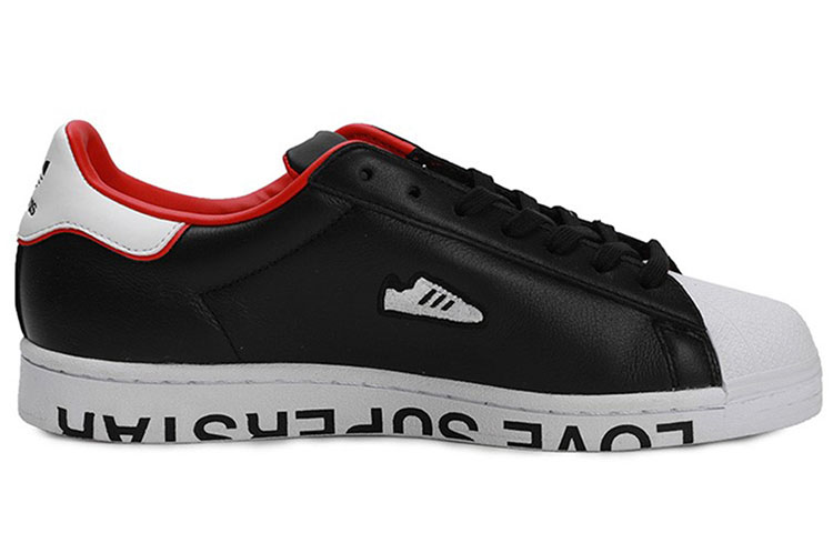 Кеды adidas originals SUPERSTAR (черно-бело-красные) — фото 2