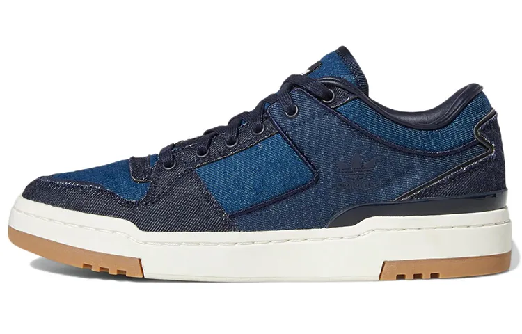 Adidas Originals FORUM Luxe Low Fabric Comfortable Abrasion Resistant Low top Skateboard Shoes Unisex Navy