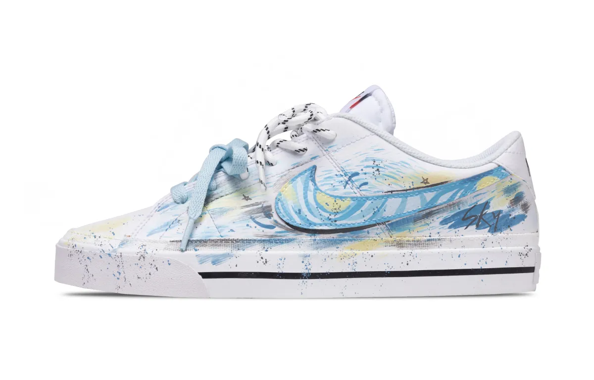 Nike Court Legacy Low top Skateboard Shoes Men's Blue White