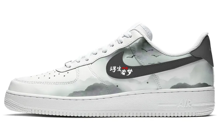 Nike Air Force 1 Skateboard Shoes Women's Low Top Gray/White