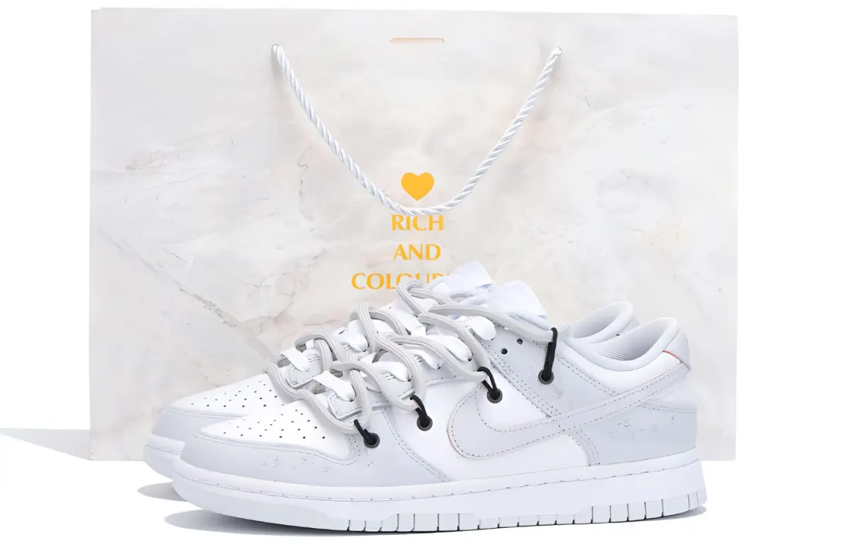 Nike Slip Resistant Abrasion Resistant Low top Skateboard Shoes Unisex Gray White