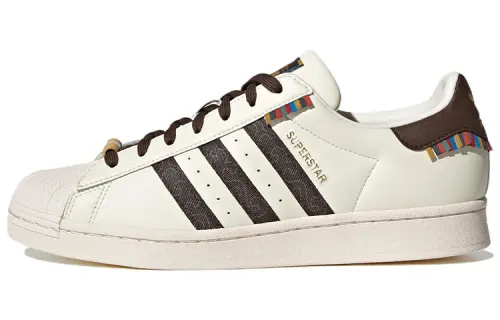 Adidas Originals SUPERSTAR Skateboard Shoes Unisex Low Top Ecru/Brown