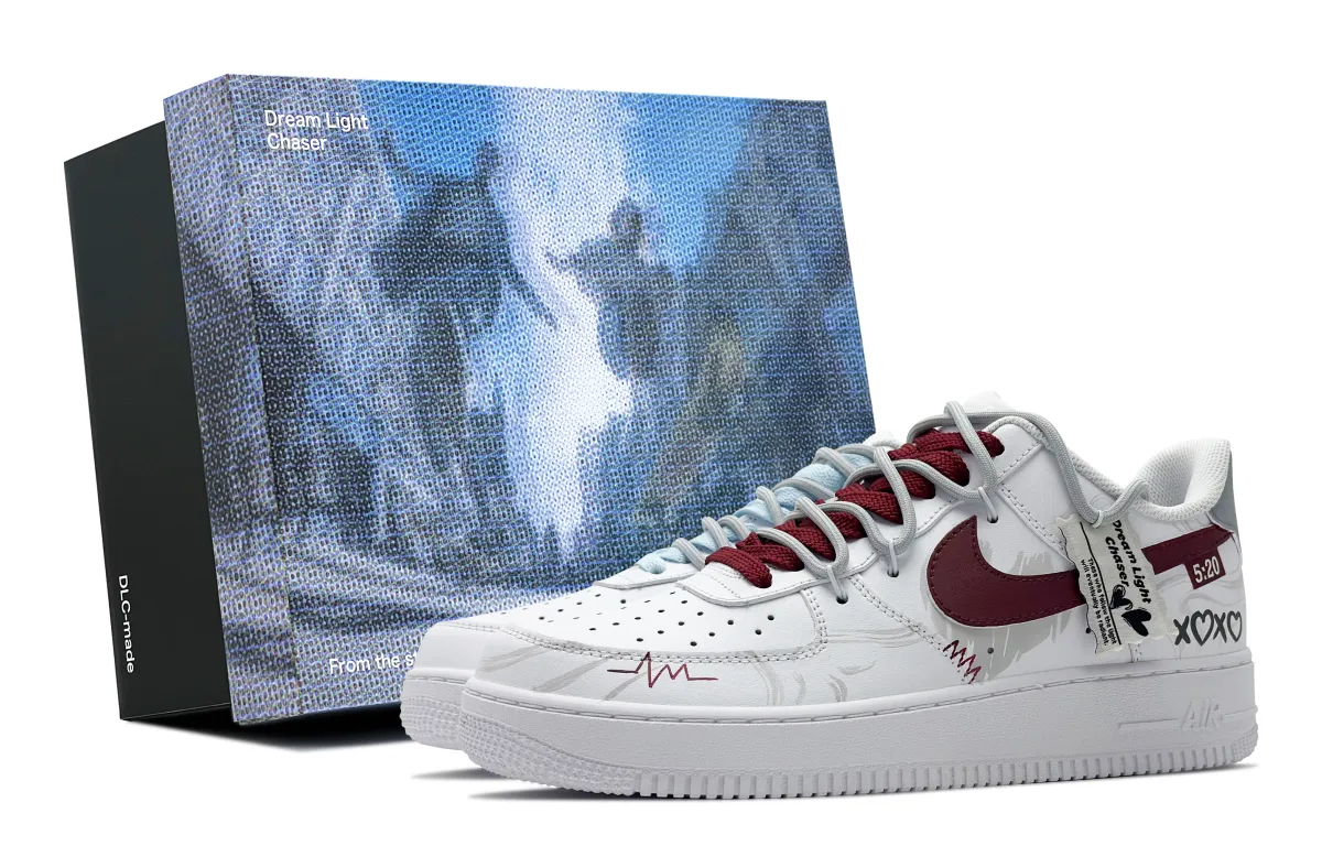 Nike Air Force 1 Cow Leather Low top Skateboard Shoes Men's White Blue Red