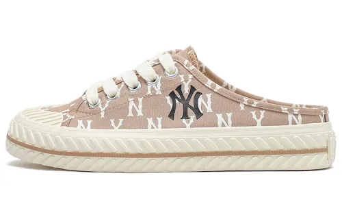 MLB Playball Mule MONOGRAM Canvas Lightweight And Breathable Low top Skateboard Shoes Unisex Beige
