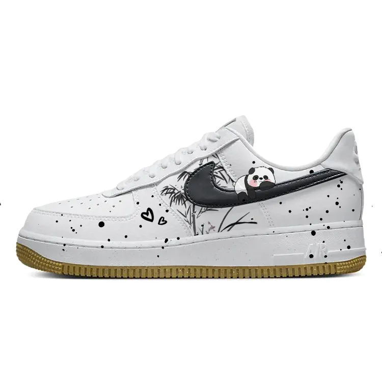 Nike Air Force 1 Slip Resistant Cushioning Abrasion Resistant Low top Skateboard Shoes Unisex Black White