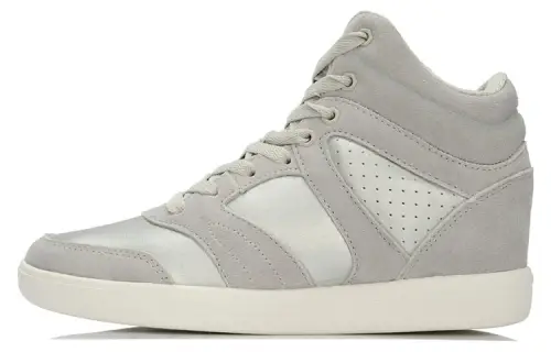 Li Ning LNG Skateboard Shoes Women's High Top Gray/Silver