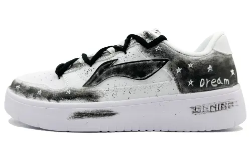 Li Ning Floating Boat Abrasion Resistant, Lightweight, And Breathable Low top Skateboard Shoes Men's White Black