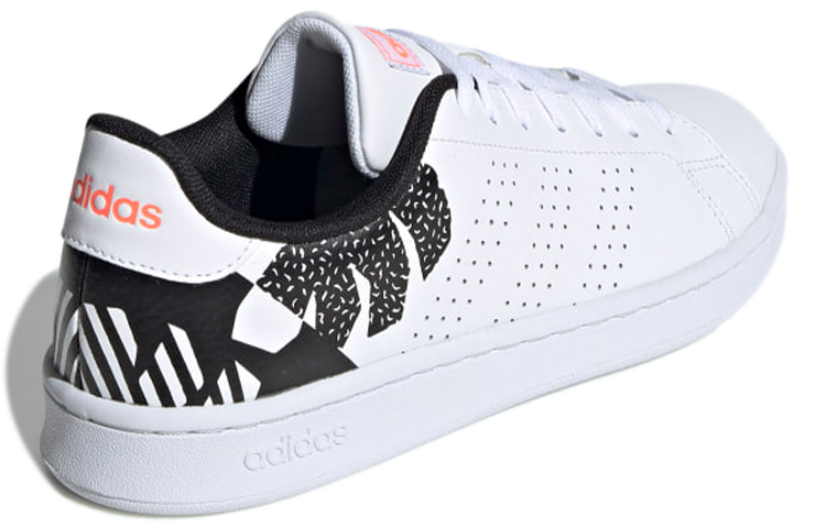 Женские кеды adidas neo ADVANTAGE (бело-черные с узором) — Белый / чёрный — фото 3