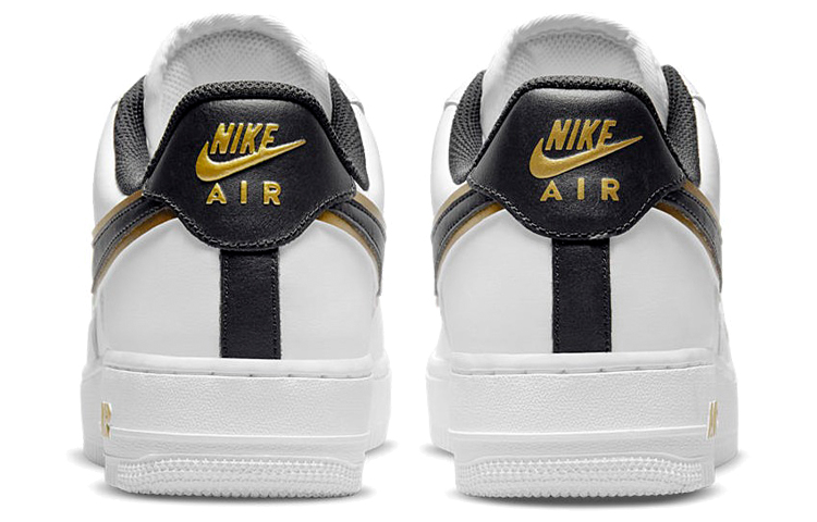 Мужские кроссовки Nike Air Force 1 (бело-черно-золотые) — фото 5