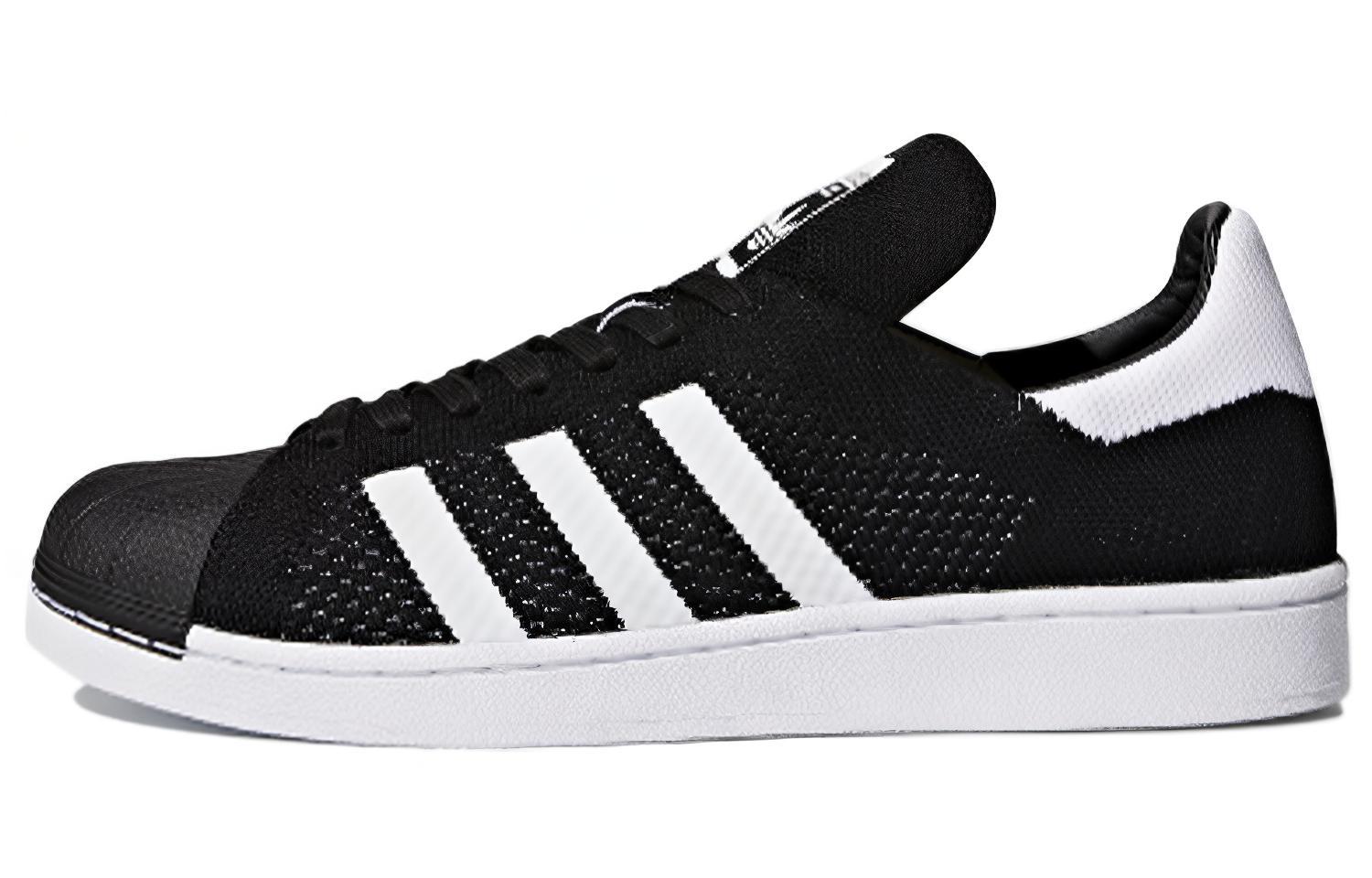 Мужские кеды adidas originals Superstar Primeknit (черно-белые) — фото 1