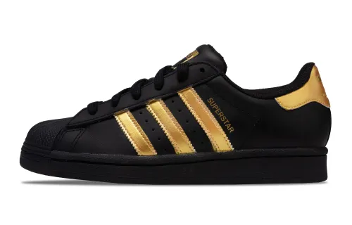 Adidas Originals SUPERSTAR Thermal Lightweight Coverage Low top Skateboard Shoes Unisex Black Gold