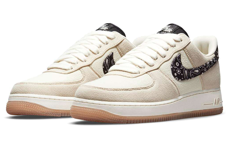 Мужские кроссовки Nike Air Force 1 "Paisley Swoosh" (молочный) — фото 3