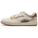 Li Ning Cow Leather Slip Resistant Abrasion Resistant Low top Skateboard Shoes Women's Beige Umber