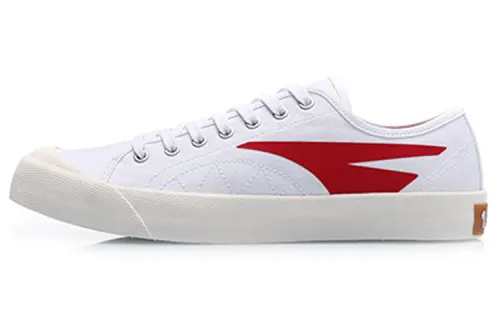Li Ning Classic Lightweight Low top Skateboard Shoes Men's White Red