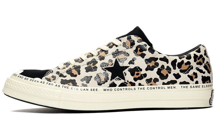 Brain Dead x Converse ONE STAR polka dot leopard print Ox versatile non-slip wear-resistant lightweight low-top sneakers same style for men and women beige and black