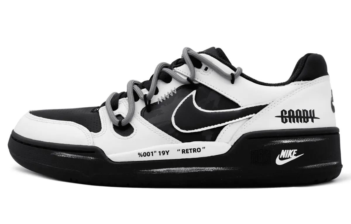 Nike Full Force Low SZH Gray Reverse Low top Skateboard Shoes Men's Black White