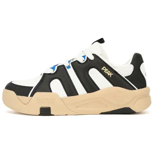 PEAK Tai Ji1.0 Slip Resistant, Abrasion Resistant, Height Increasing Low top Skateboard Shoes Men's Black White
