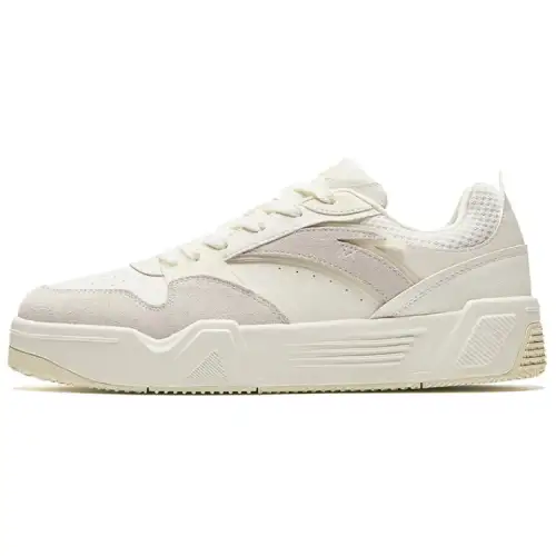 Anta C37 Series Comfortable Height Increasing Lightweight Low top Skateboard Shoes Men's Beige Gray