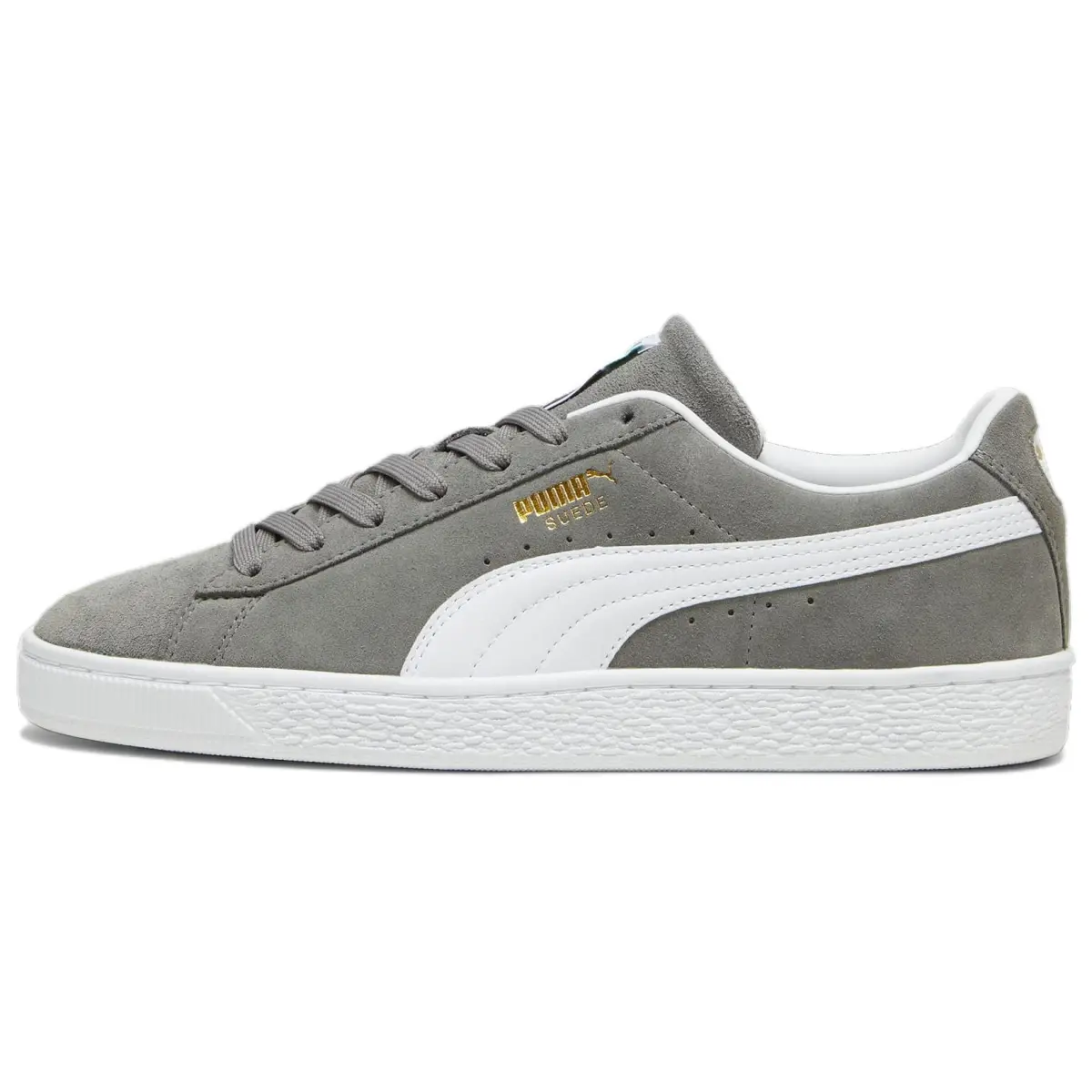 PUMA Suede Slip Resistant Abrasion Resistant Low top Skateboard Shoes Unisex Gray
