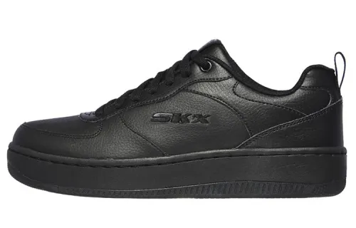 Skechers Sport Court 92 Leather Comfortable Low top Skateboard Shoes Women's Black