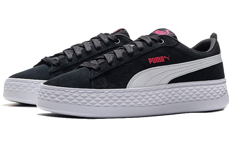 Женские кеды PUMA Smash Platform (черно-белый) — фото 3
