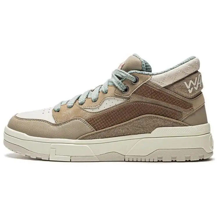 Li Ning Wave MID Slip Resistant Abrasion Resistant Mid top Skateboard Shoes Men's Umber
