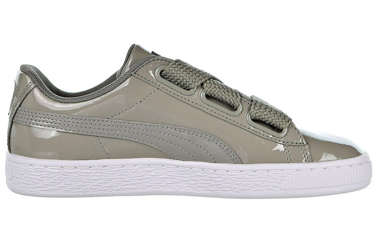 Женские кеды PUMA Basket Heart Patent (серебристо-серые) — фото 2