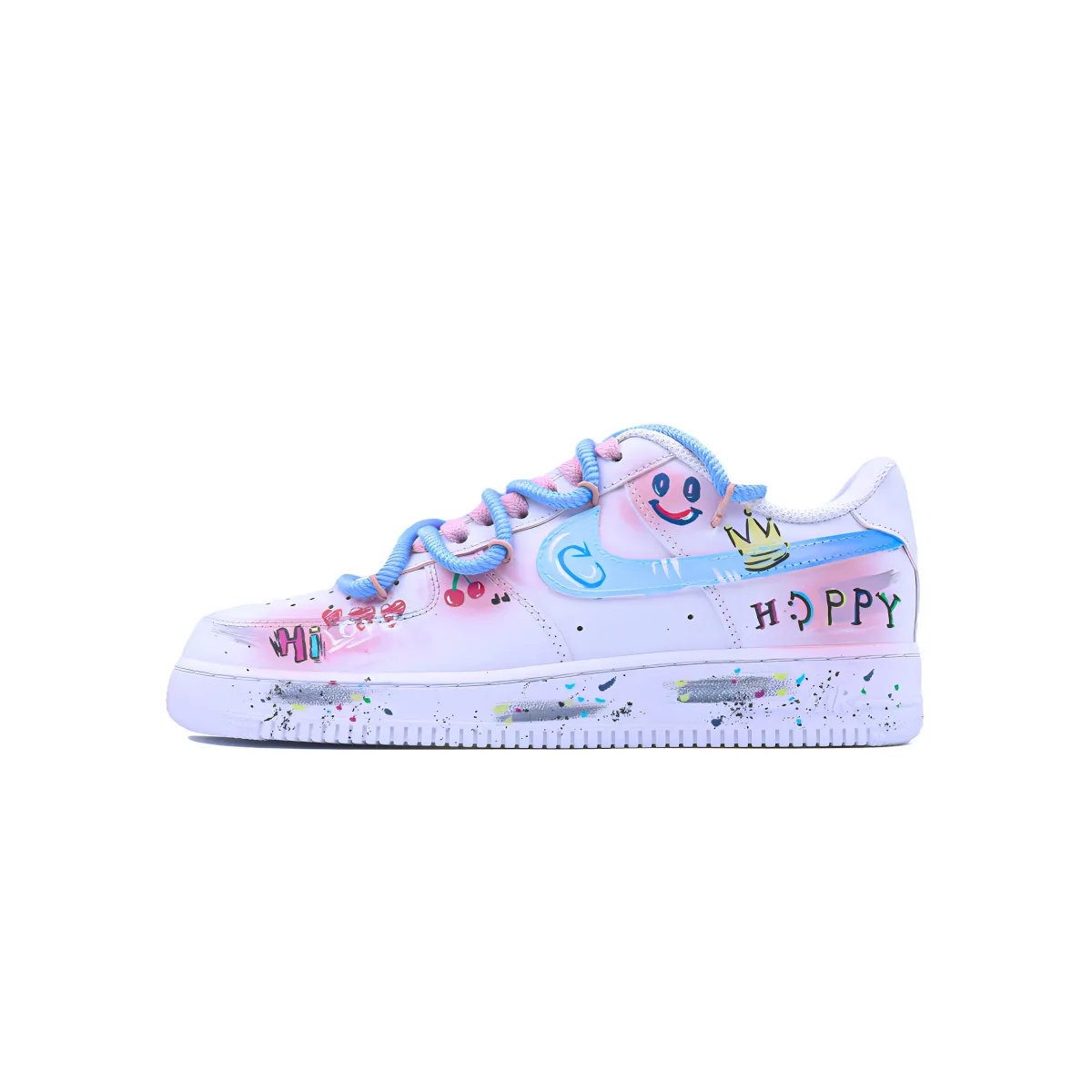 Nike Air Force 1 Novelty Point, Cherry Freedom Slip Resistant Abrasion Resistant Low top Skateboard Shoes Unisex