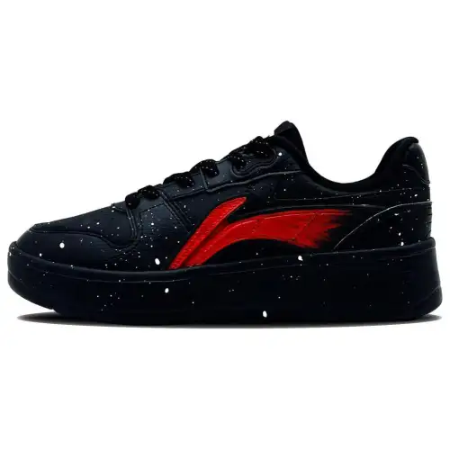 Li Ning Cushioning Abrasion Resistant Cushioning, Wear Resistant Low top Skateboard Shoes Men's Black Red