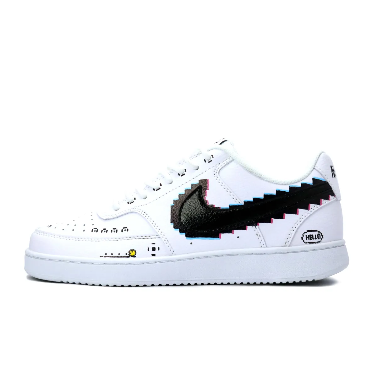 Nike Court Vision 1 Lightweight And Breathable Low top Skateboard Shoes Men's Black White Yellow Blue