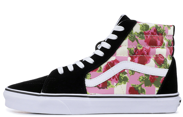 Женские кеды Vans SK8 Romantic Floral (черно-розовые)