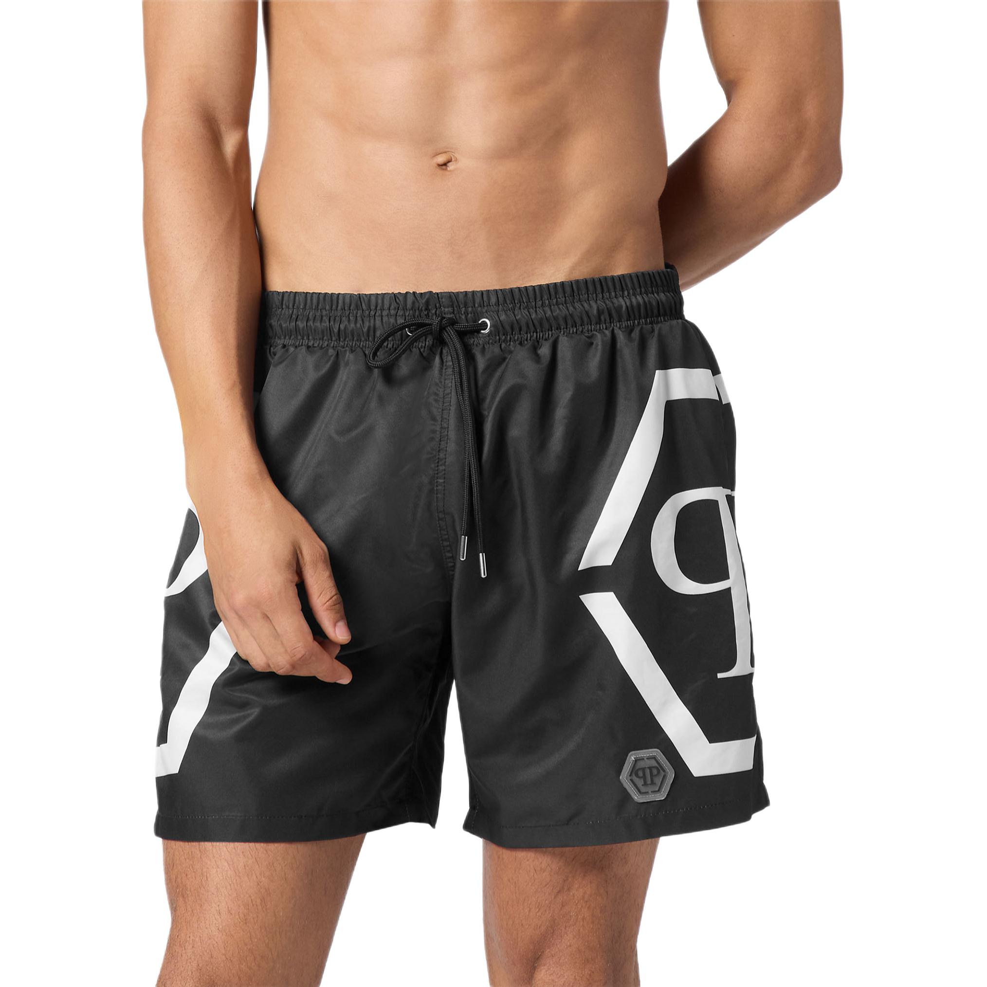 Philipp Plein logo-print swim shorts