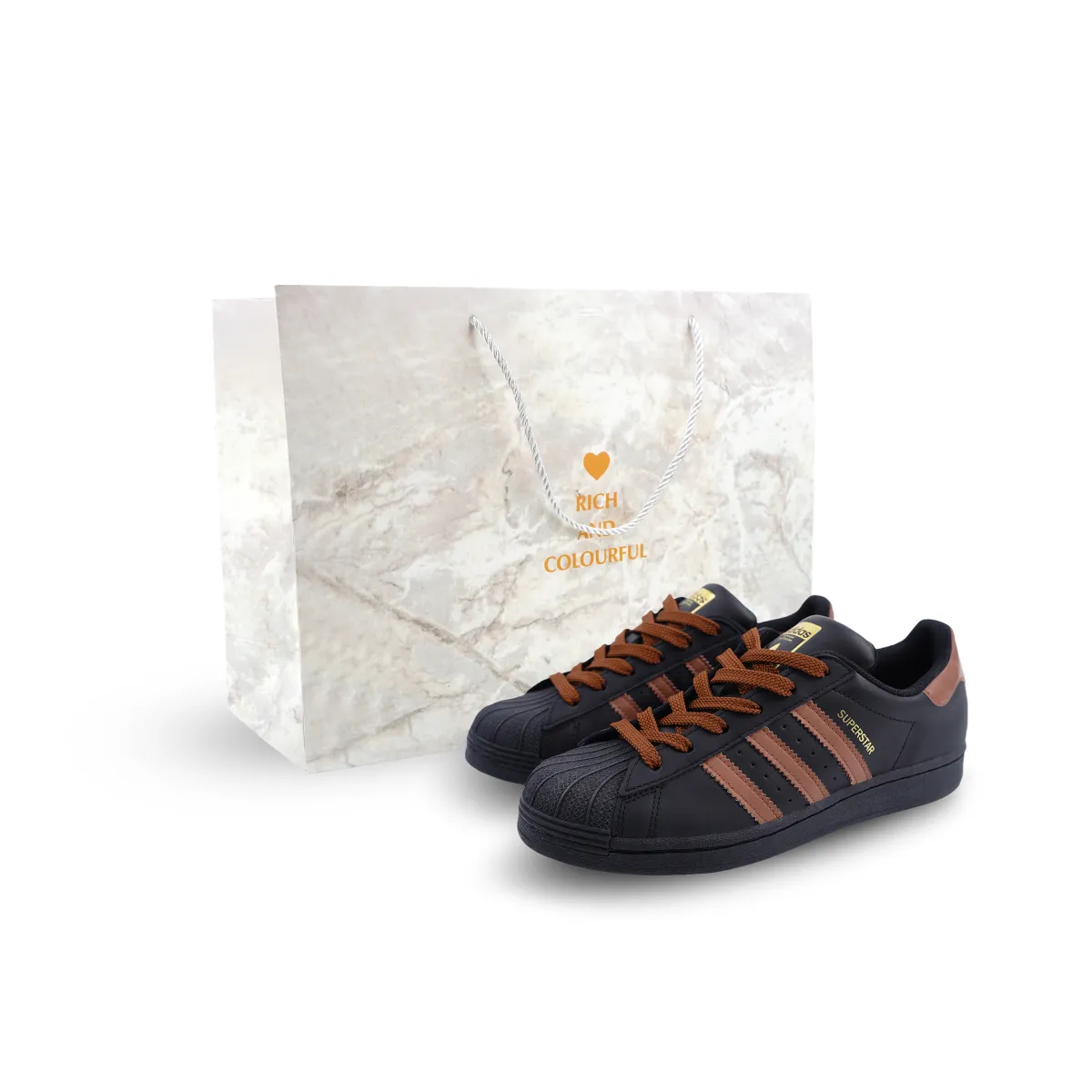 Adidas Originals SUPERSTAR Low top Skateboard Shoes Unisex Black Brown