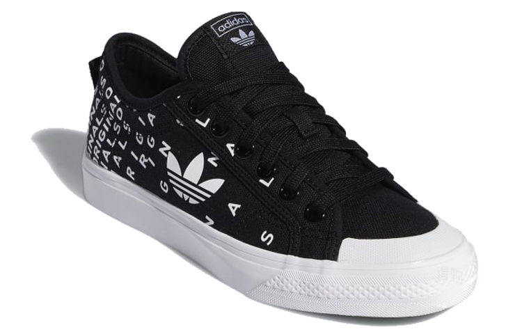 Женские кеды adidas NIZZA Trefoil (черно-белые) — фото 2